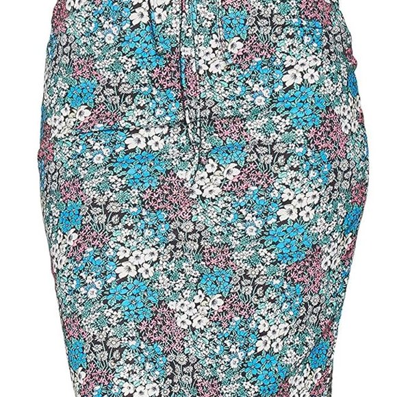 BCBG GENERATION Mesh Midi Cutout Dress in Blue Floral Print Size Medium New - Picture 3 of 9